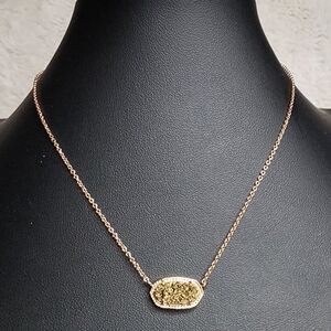 Kendra Scott Elisa Pendant Necklace in Rose Gold and Rose Gold Drusy